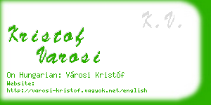 kristof varosi business card